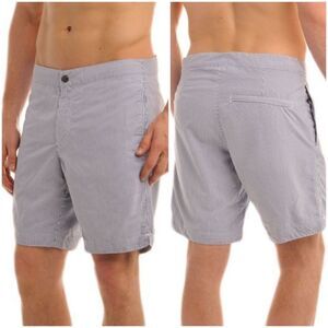 Boto Aruba 8.5" Striped Nautical Blue Swim Trunks